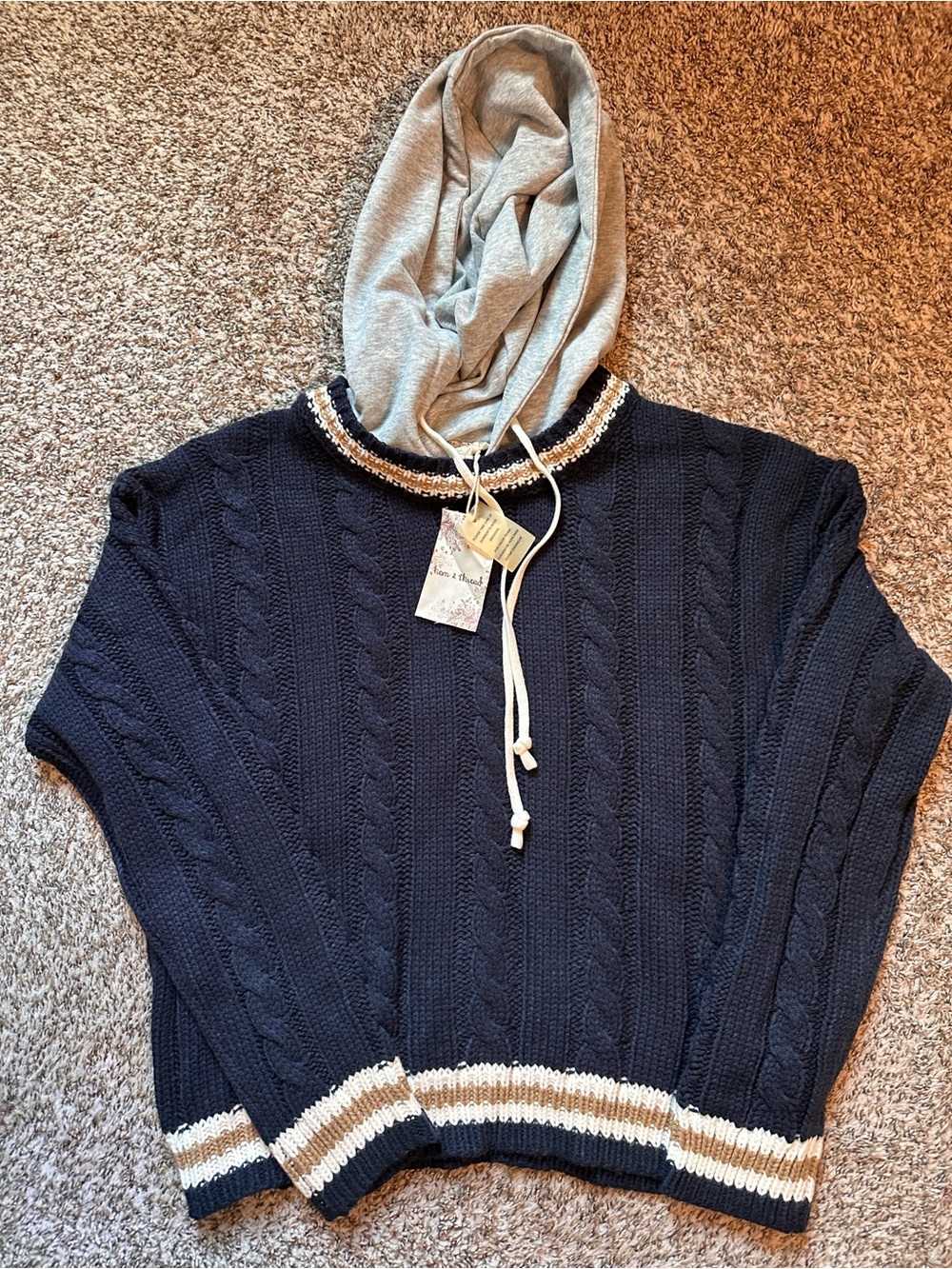 NWT Collegiate varsity stripe hoodie sweater